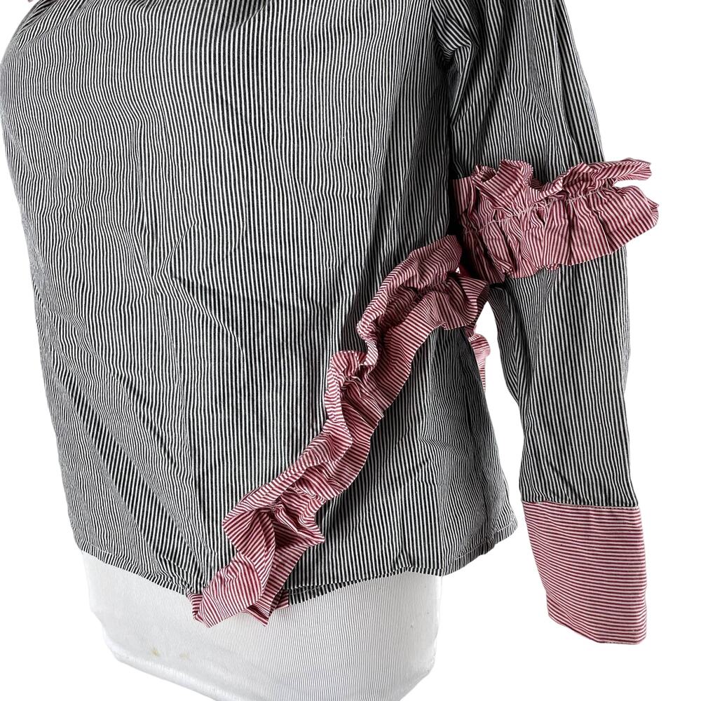 Walter Baker Derrick Striped Ruffle Off Shoulder Top Size S - Picture 6 of 9
